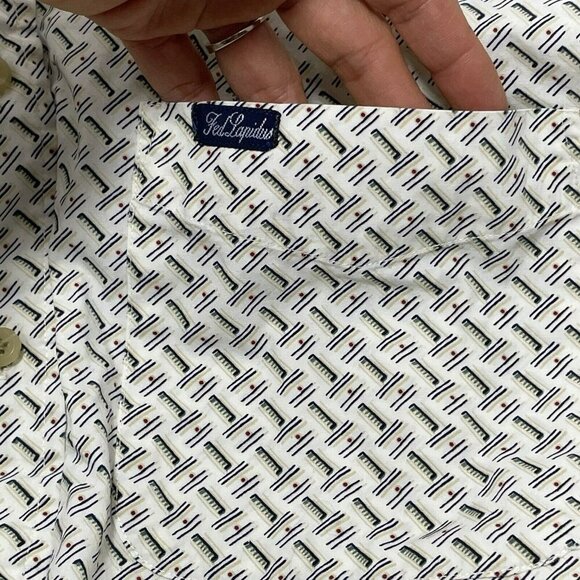 Ted Lapidus Button Dress Shirt Designer Men Size L Casual Workwear Preppy Modern - Picture 7 of 10